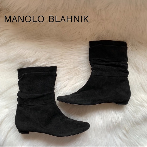 Manolo Blahnik Shoes - Auth. MANOLO BLAHNIK Slouch Suede Ankle Booties